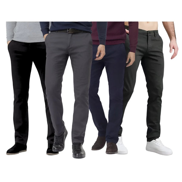 Kit 4 Calca Sarja Masculina Slim Fit Calça Alfaiataria Premium